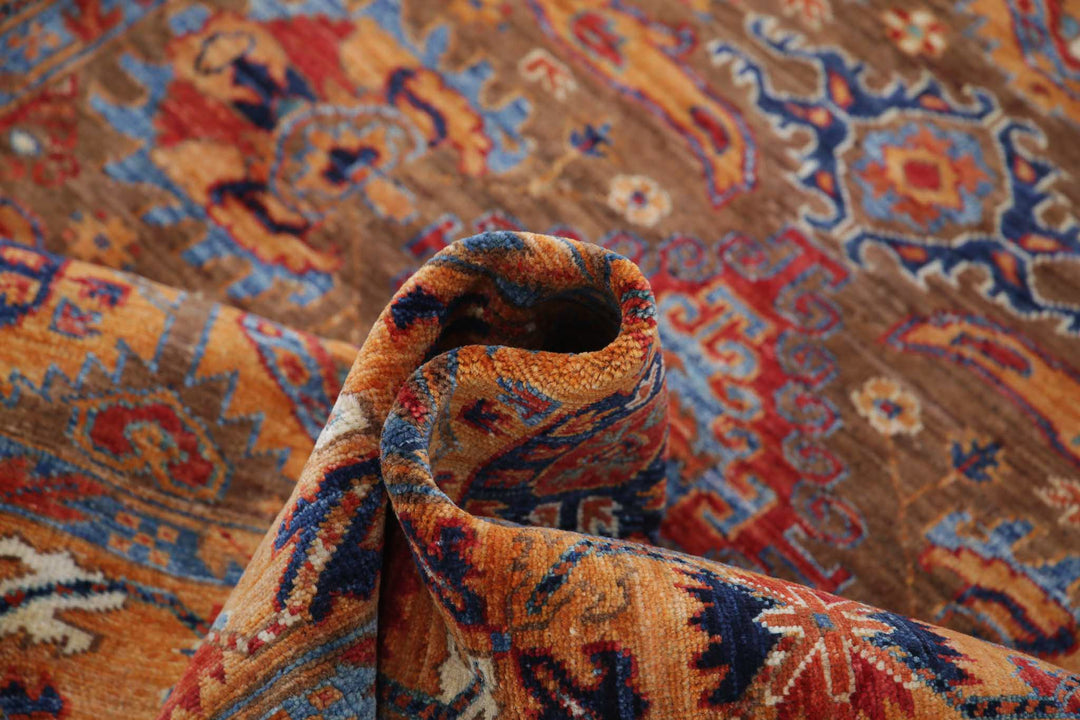 Hand Knotted Nomadic Caucasian Humna Wool Rug 4' 0" x 4' 10" - No. AT76824