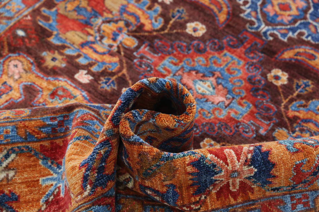 Hand Knotted Nomadic Caucasian Humna Wool Rug 4' 1" x 5' 7" - No. AT80242