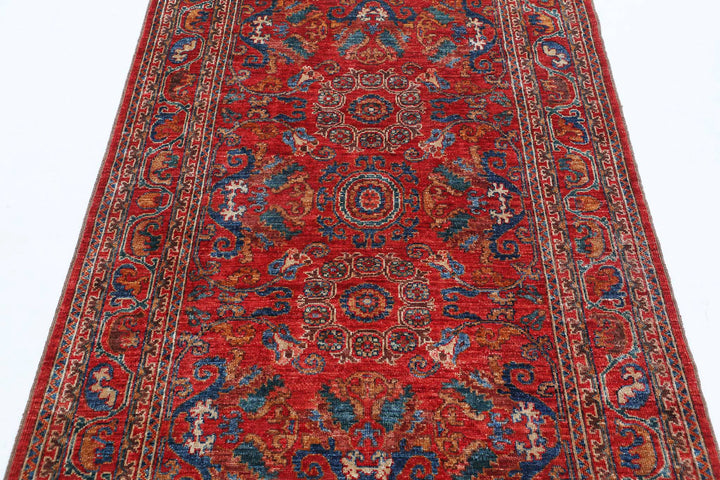 Hand Knotted Nomadic Caucasian Humna Wool Rug 4' 0" x 6' 1" - No. AT67039