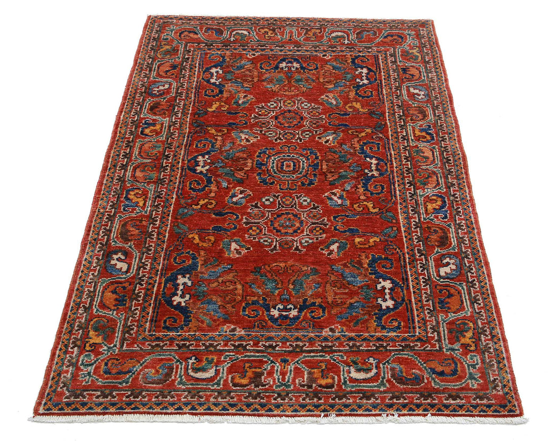 Hand Knotted Nomadic Caucasian Humna Wool Rug 3' 1" x 5' 0" - No. AT52533