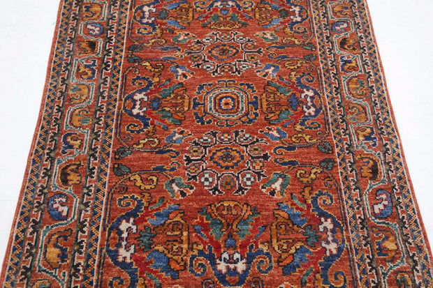 Hand Knotted Nomadic Caucasian Humna Wool Rug 2' 11" x 4' 6" - No. AT82355