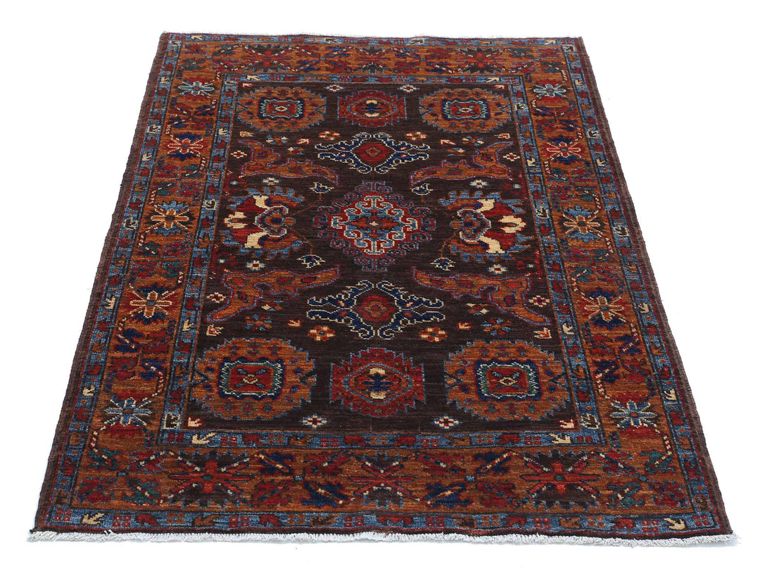 Hand Knotted Nomadic Caucasian Humna Wool Rug 3' 1" x 4' 10" - No. AT20952