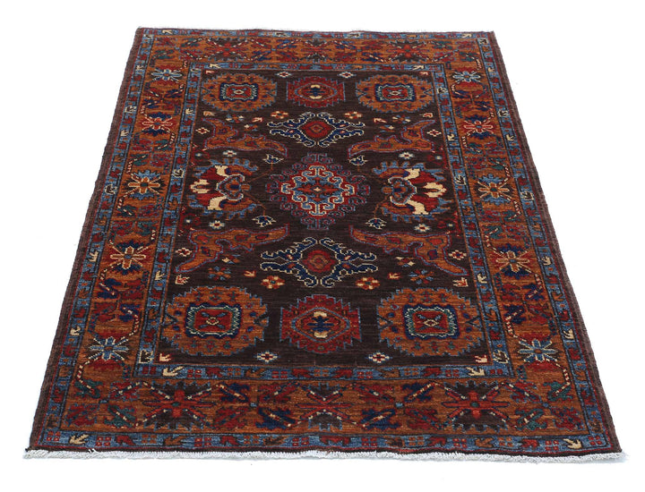 Hand Knotted Nomadic Caucasian Humna Wool Rug 3' 1" x 4' 10" - No. AT20952