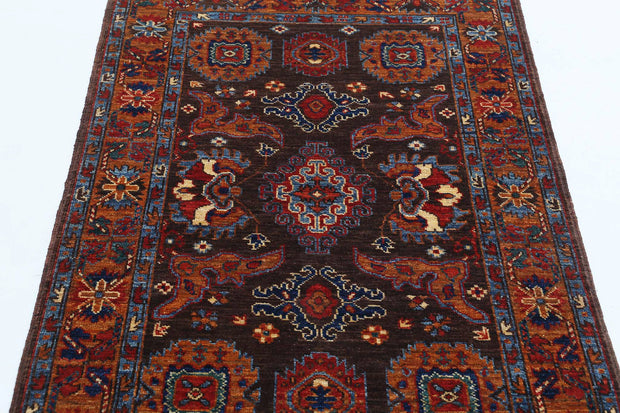 Hand Knotted Nomadic Caucasian Humna Wool Rug 3' 1" x 4' 10" - No. AT20952