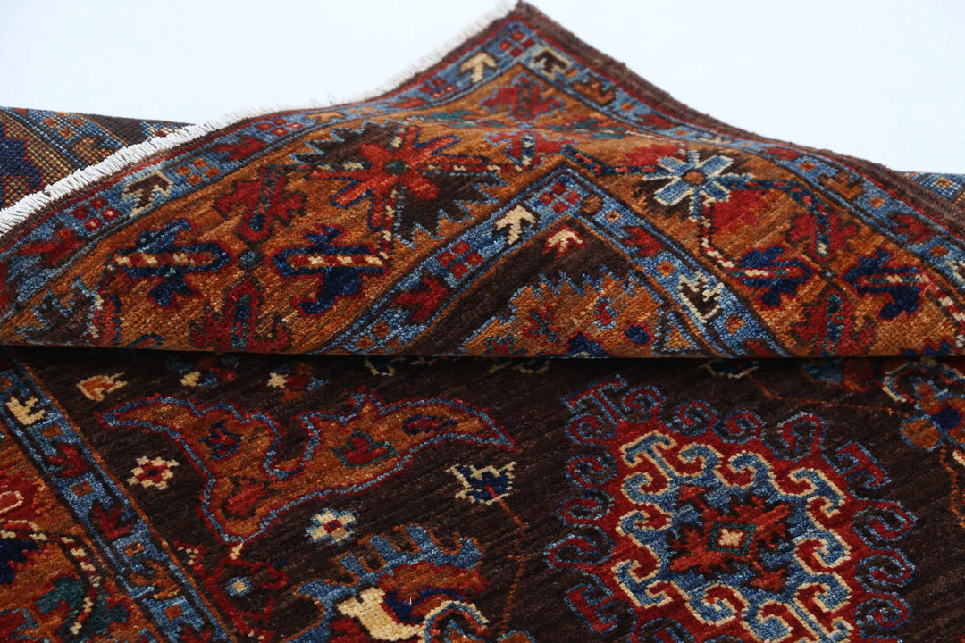 Hand Knotted Nomadic Caucasian Humna Wool Rug 3' 1" x 4' 10" - No. AT20952