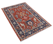 Hand Knotted Nomadic Caucasian Humna Wool Rug 3' 2" x 4' 10" - No. AT95912