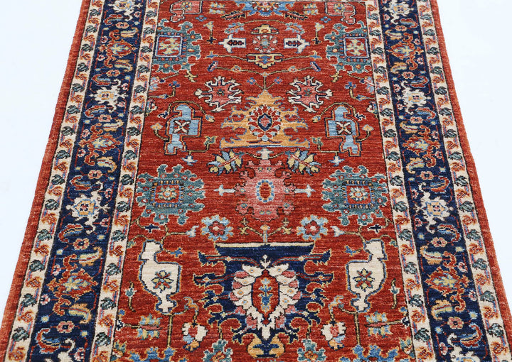 Hand Knotted Nomadic Caucasian Humna Wool Rug 3' 2" x 4' 10" - No. AT95912