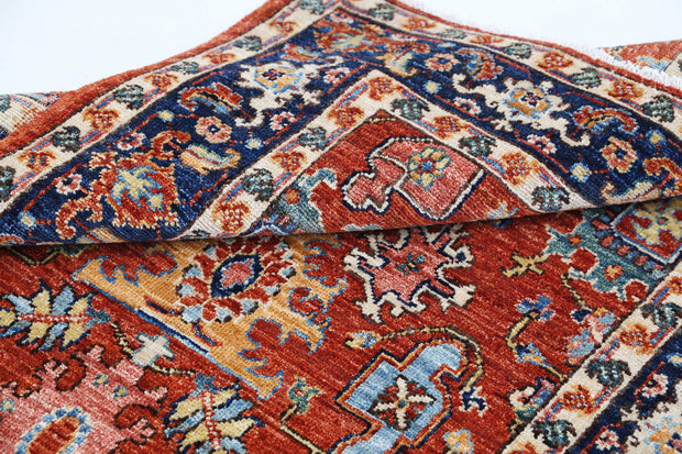 Hand Knotted Nomadic Caucasian Humna Wool Rug 3' 2" x 4' 10" - No. AT95912