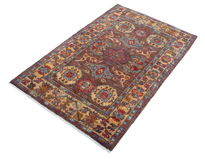 Hand Knotted Nomadic Caucasian Humna Wool Rug 2' 11" x 4' 9" - No. AT56886