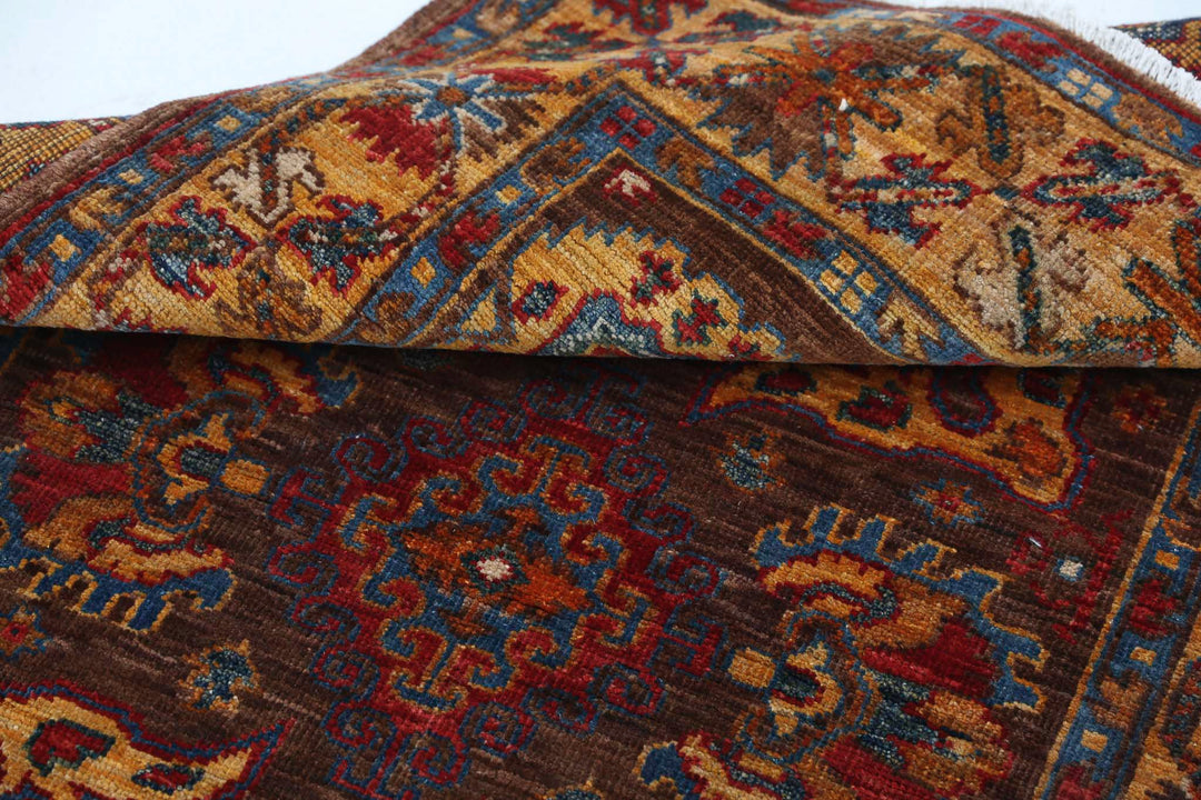 Hand Knotted Nomadic Caucasian Humna Wool Rug 2' 11" x 4' 9" - No. AT56886