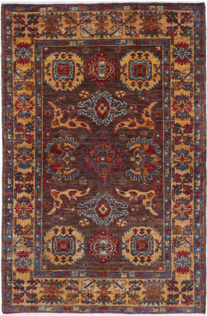 Hand Knotted Nomadic Caucasian Humna Wool Rug 2' 11" x 4' 9" - No. AT56886