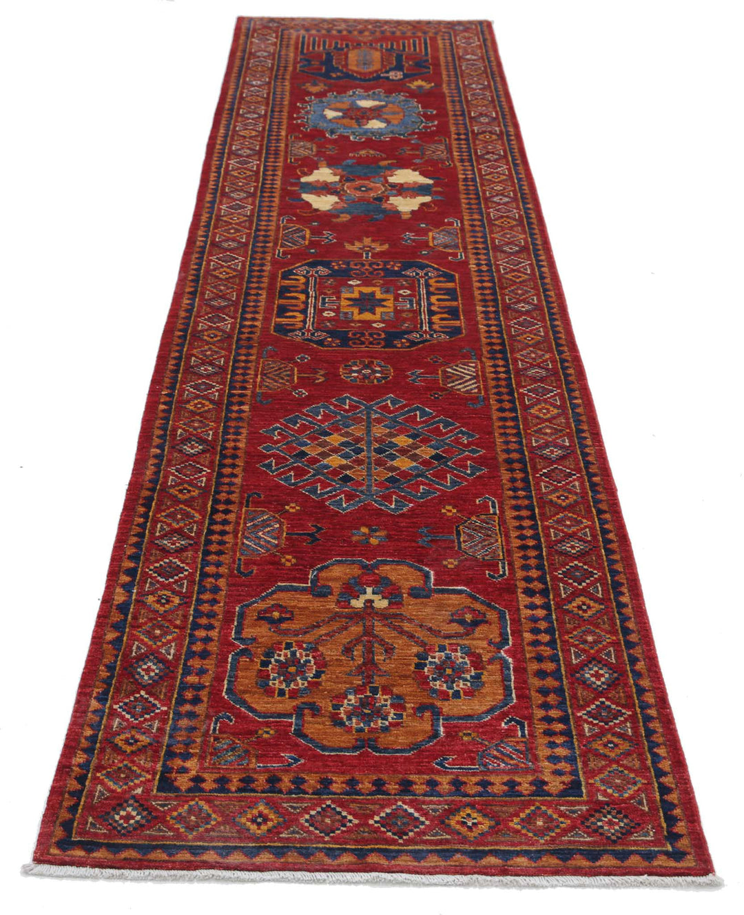 Hand Knotted Nomadic Caucasian Humna Wool Rug 2' 8" x 12' 3" - No. AT61192