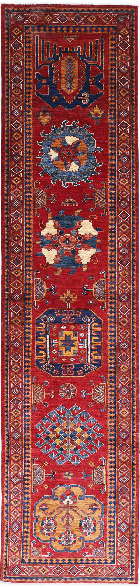 Hand Knotted Nomadic Caucasian Humna Wool Rug 2' 8" x 12' 3" - No. AT61192