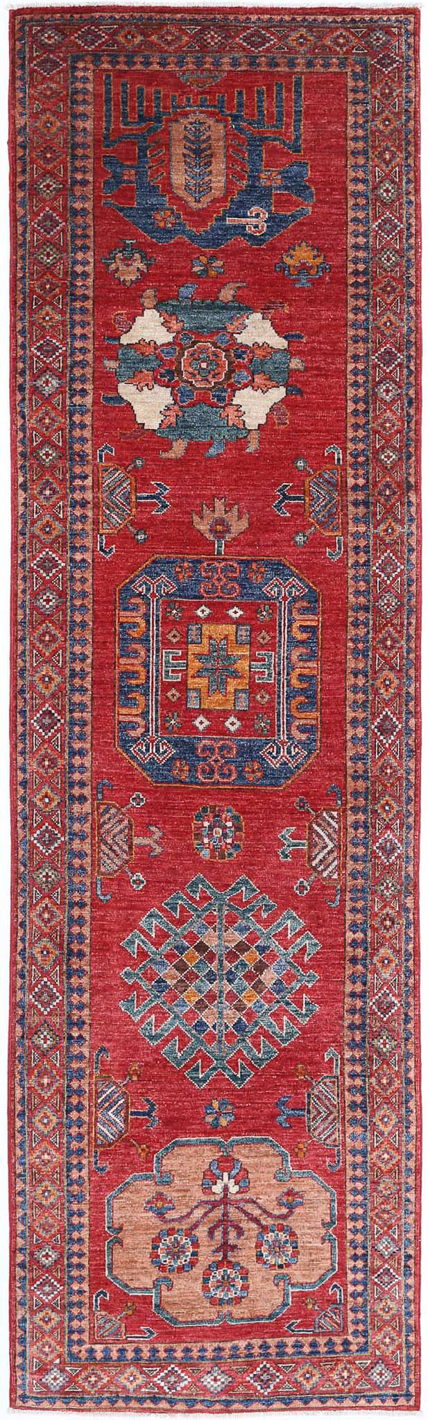 Hand Knotted Nomadic Caucasian Humna Wool Rug 2' 8" x 9' 11" - No. AT61117