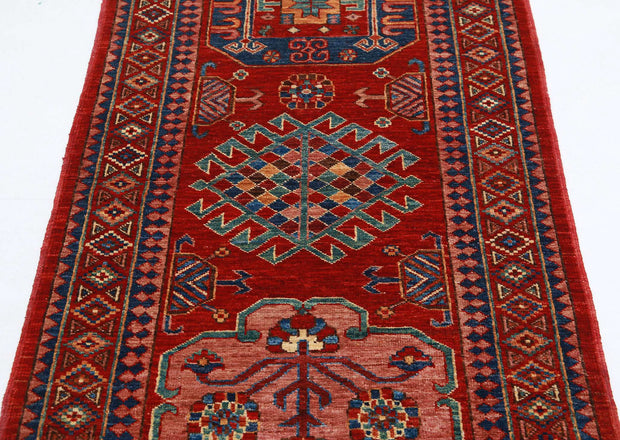 Hand Knotted Nomadic Caucasian Humna Wool Rug 2' 10" x 5' 10" - No. AT49945