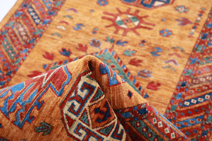 Hand Knotted Nomadic Caucasian Humna Wool Rug 2' 9" x 9' 8" - No. AT64663