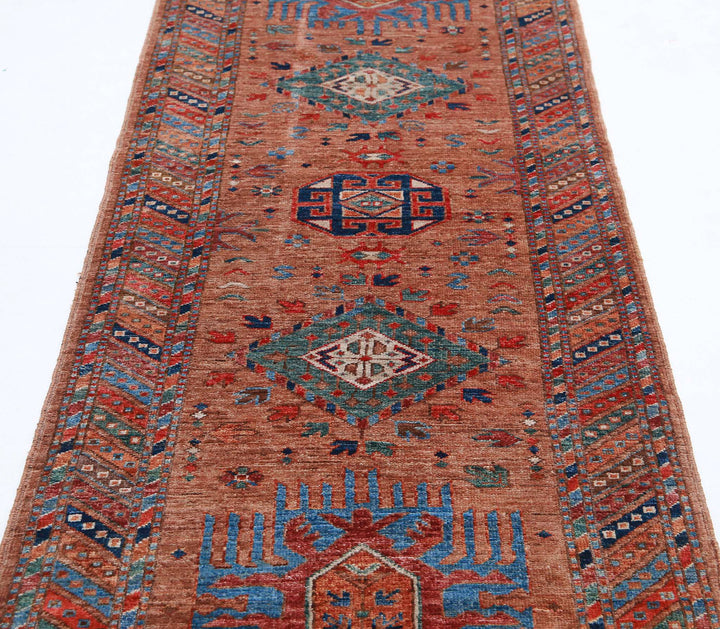 Hand Knotted Nomadic Caucasian Humna Wool Rug 2' 9" x 8' 0" - No. AT14984