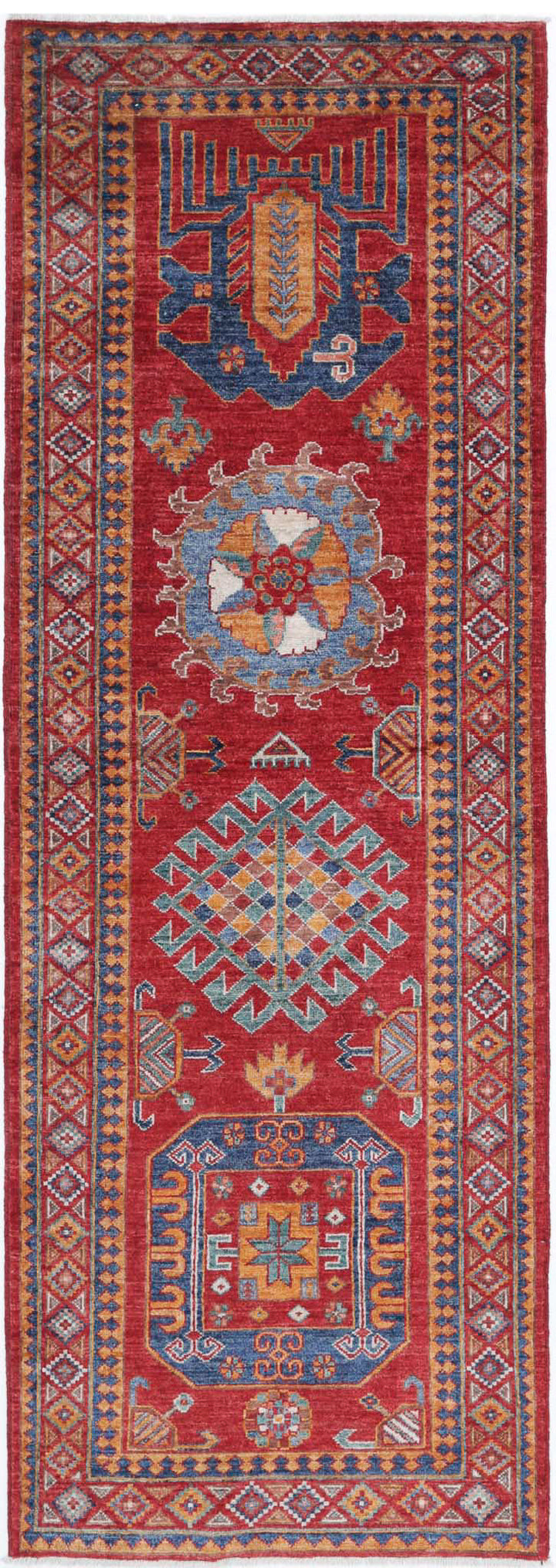 Hand Knotted Nomadic Caucasian Humna Wool Rug 2' 10" x 8' 3" - No. AT83926