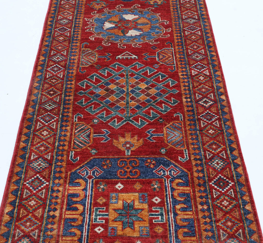 Hand Knotted Nomadic Caucasian Humna Wool Rug 2' 9" x 8' 1" - No. AT35650