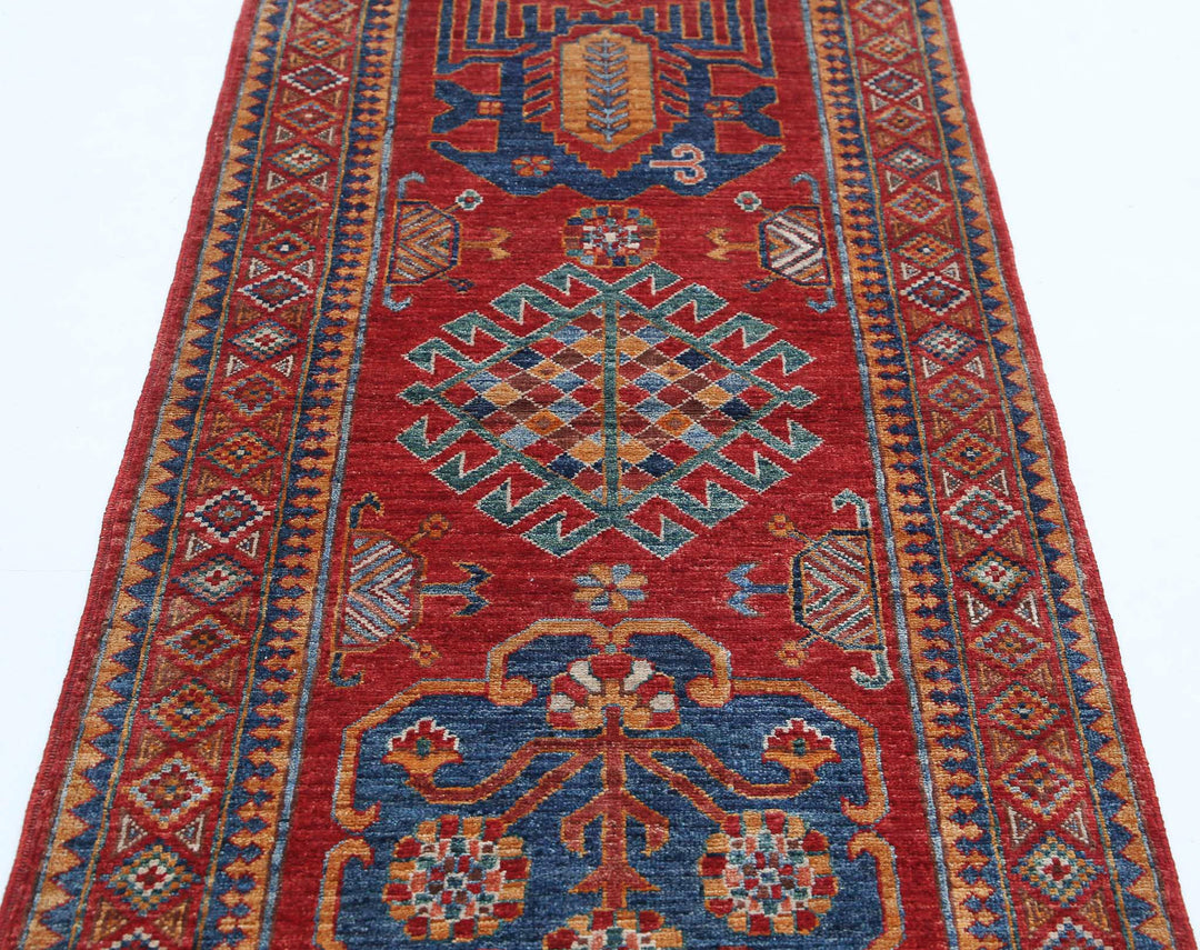 Hand Knotted Nomadic Caucasian Humna Wool Rug 2' 10" x 7' 5" - No. AT71531