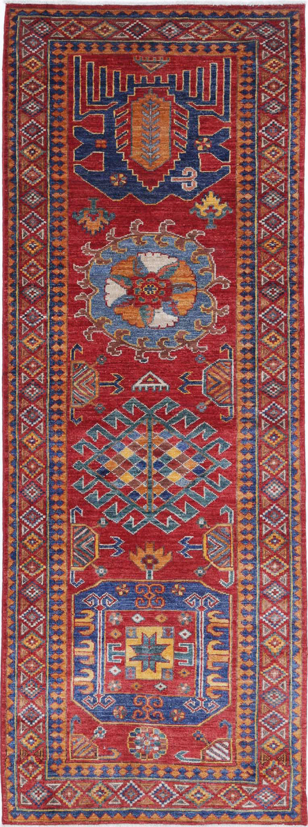 Hand Knotted Nomadic Caucasian Humna Wool Rug 2' 9" x 8' 0" - No. AT49390