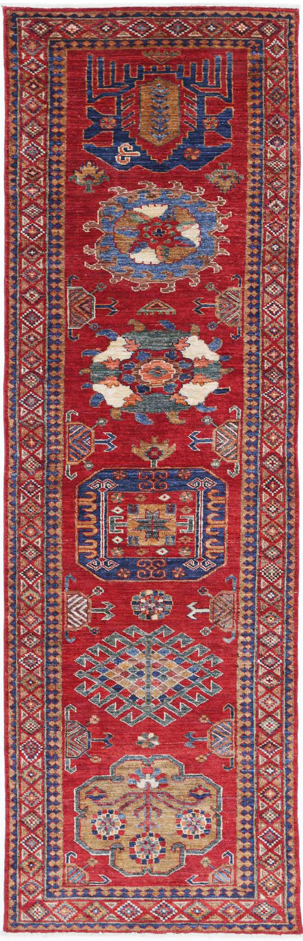 Hand Knotted Nomadic Caucasian Humna Wool Rug 2' 7" x 9' 5" - No. AT62031