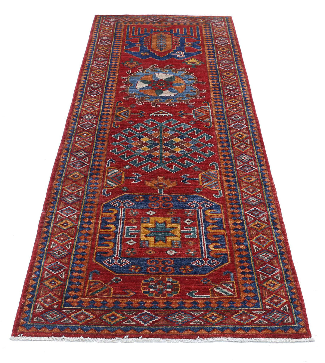 Hand Knotted Nomadic Caucasian Humna Wool Rug 2' 9" x 8' 2" - No. AT39413