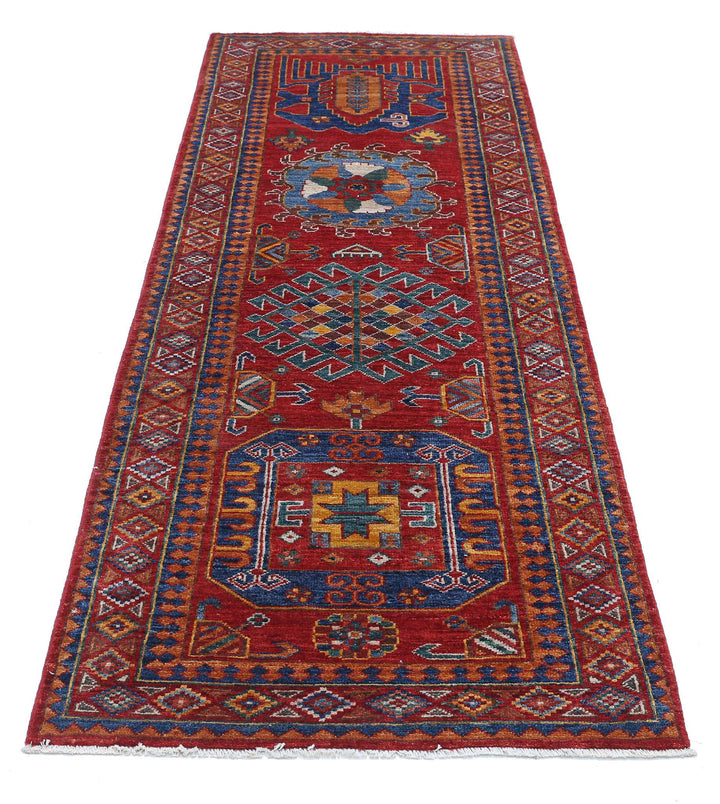 Hand Knotted Nomadic Caucasian Humna Wool Rug 2' 9" x 8' 2" - No. AT39413