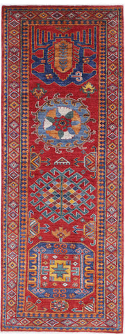 Hand Knotted Nomadic Caucasian Humna Wool Rug 2' 9" x 8' 2" - No. AT39413