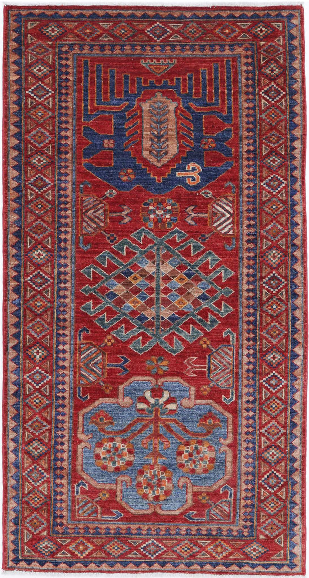 Hand Knotted Nomadic Caucasian Humna Wool Rug 2' 11" x 5' 9" - No. AT36620