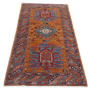Hand Knotted Nomadic Caucasian Humna Wool Rug 2' 7" x 5' 10" - No. AT57672