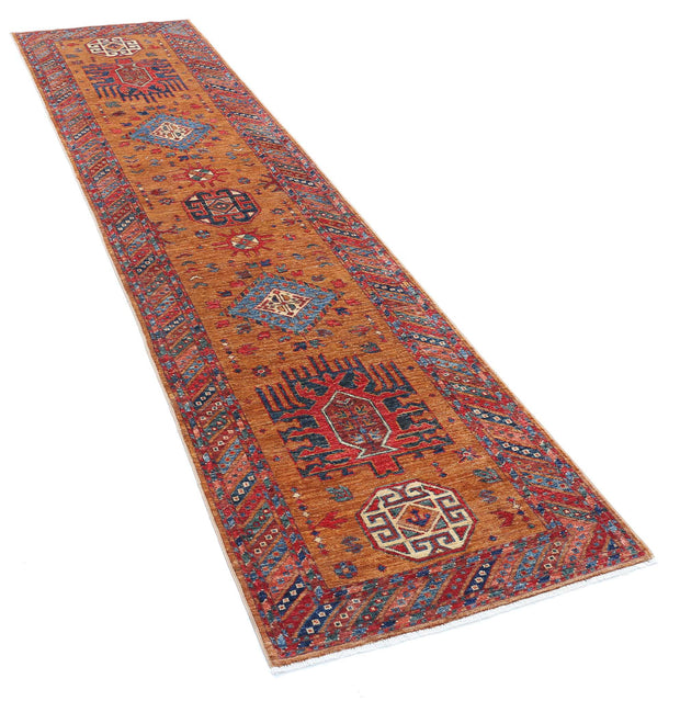 Hand Knotted Nomadic Caucasian Humna Wool Rug 2' 8" x 9' 6" - No. AT91568