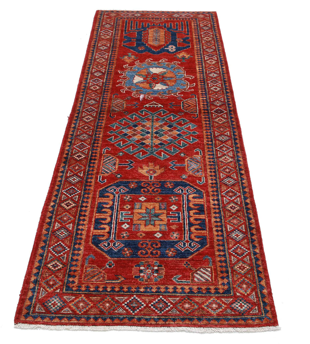 Hand Knotted Nomadic Caucasian Humna Wool Rug 2' 9" x 7' 11" - No. AT53745