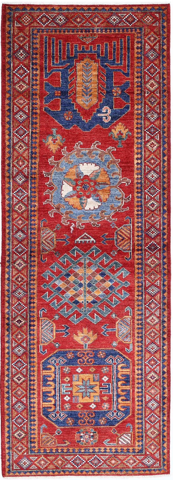 Hand Knotted Nomadic Caucasian Humna Wool Rug 2' 9" x 7' 11" - No. AT53745
