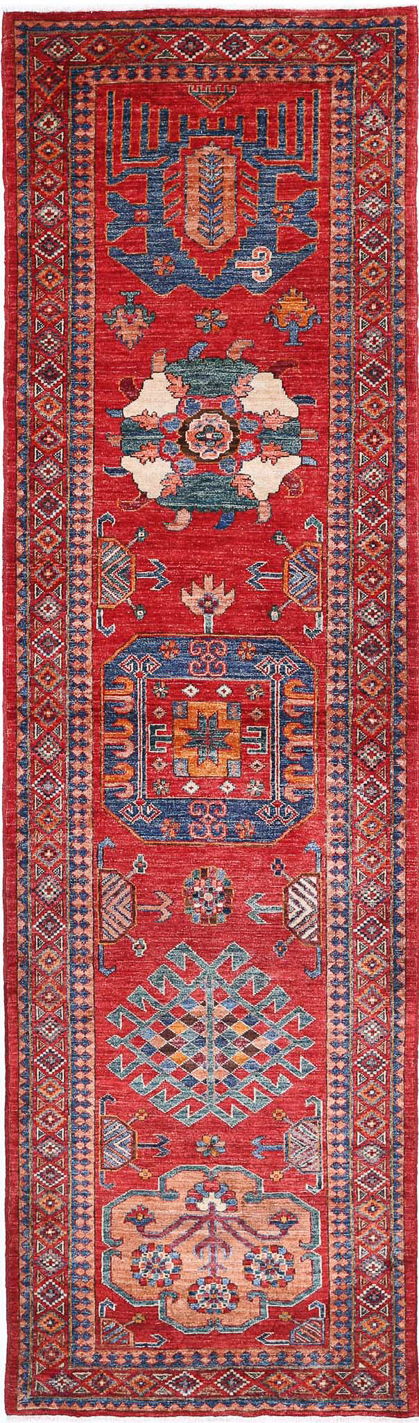 Hand Knotted Nomadic Caucasian Humna Wool Rug 2' 7" x 9' 7" - No. AT22887