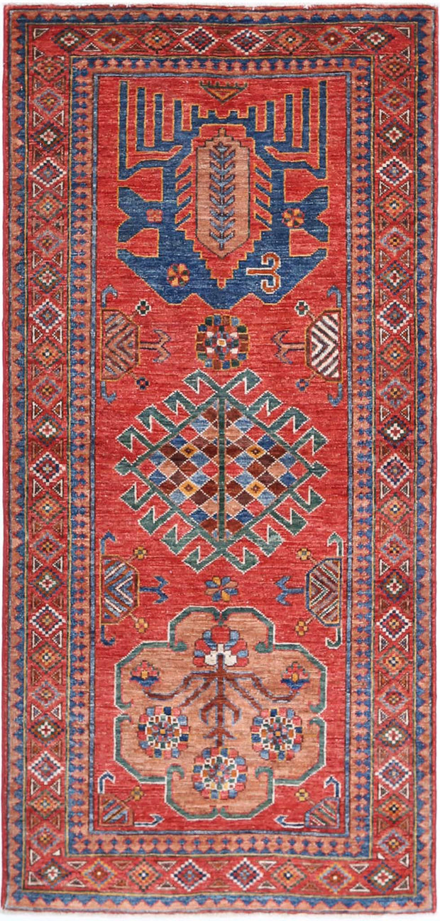 Hand Knotted Nomadic Caucasian Humna Wool Rug 2' 10" x 6' 0" - No. AT16913