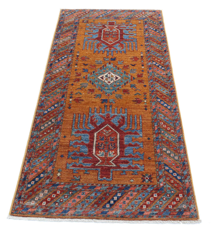 Hand Knotted Nomadic Caucasian Humna Wool Rug 2' 8" x 5' 9" - No. AT75719