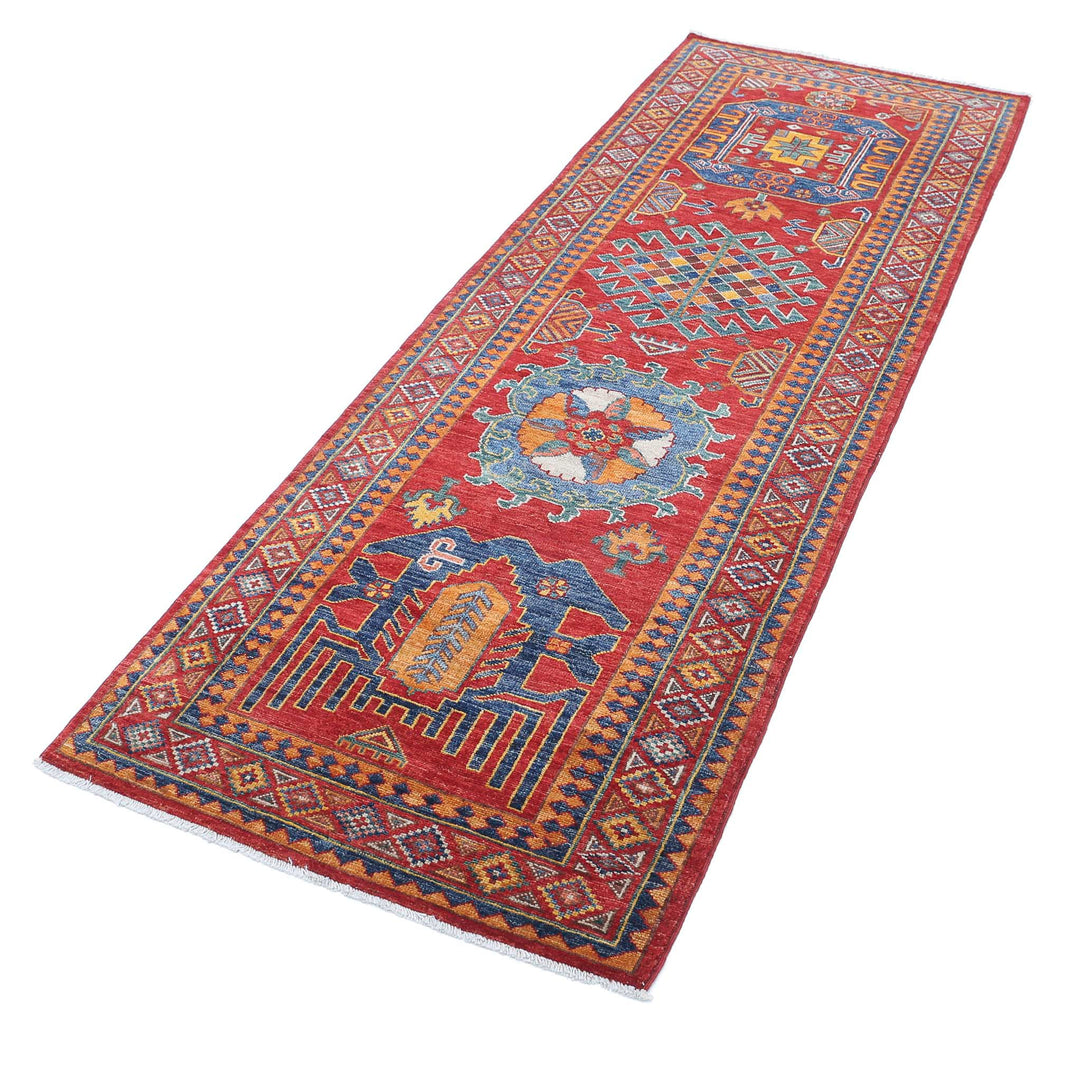 Hand Knotted Nomadic Caucasian Humna Wool Rug 2' 8" x 7' 10" - No. AT33659