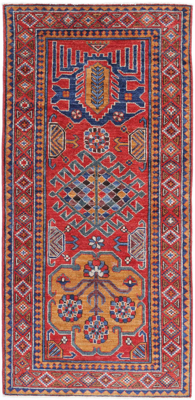 Hand Knotted Nomadic Caucasian Humna Wool Rug 2' 8" x 5' 10" - No. AT16189