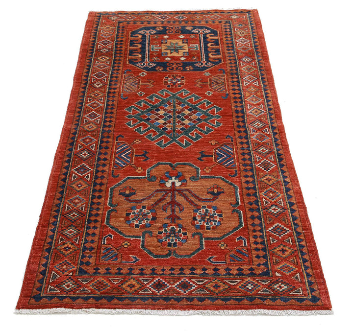 Hand Knotted Nomadic Caucasian Humna Wool Rug 2' 8" x 5' 9" - No. AT50527