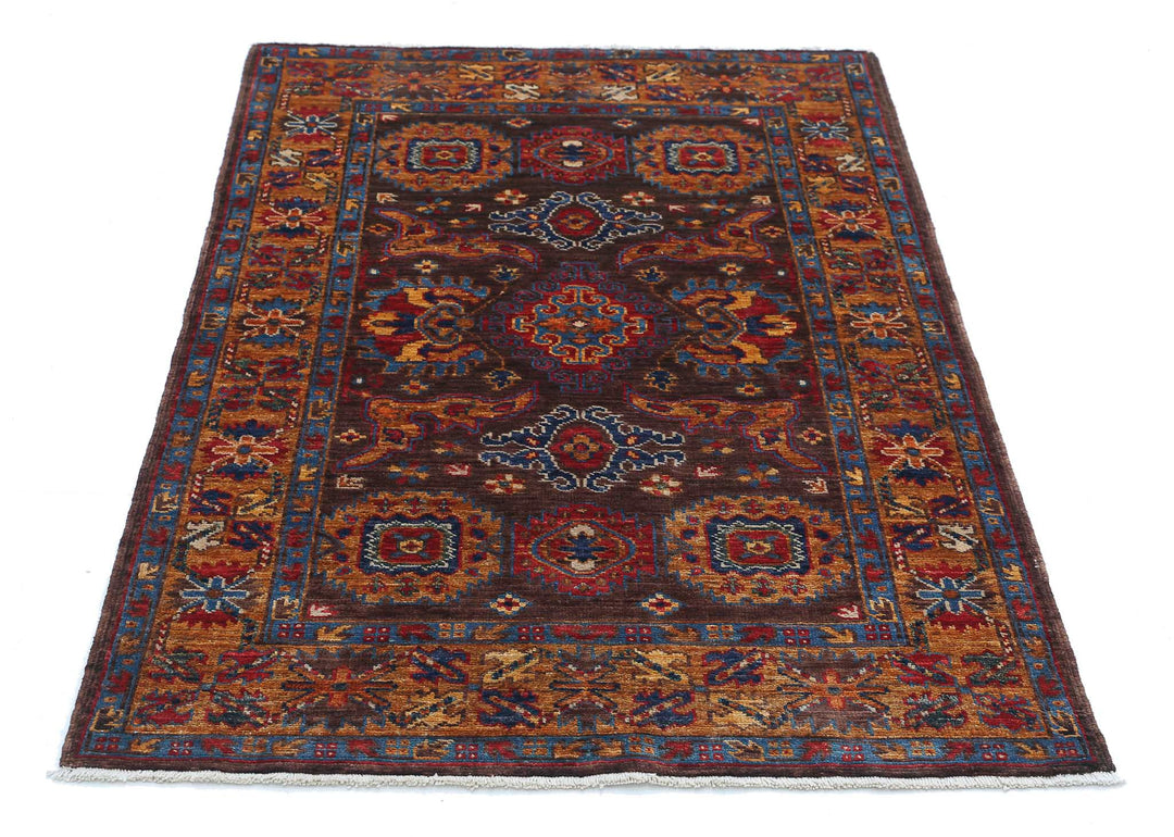 Hand Knotted Nomadic Caucasian Humna Wool Rug 2' 11" x 4' 9" - No. AT61624