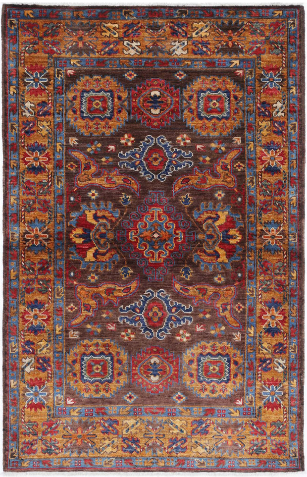 Hand Knotted Nomadic Caucasian Humna Wool Rug 2' 11" x 4' 9" - No. AT61624