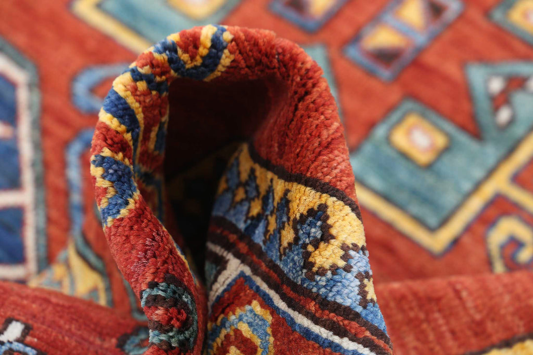 Hand Knotted Nomadic Caucasian Humna Wool Rug 4' 10" x 6' 7" - No. AT82076