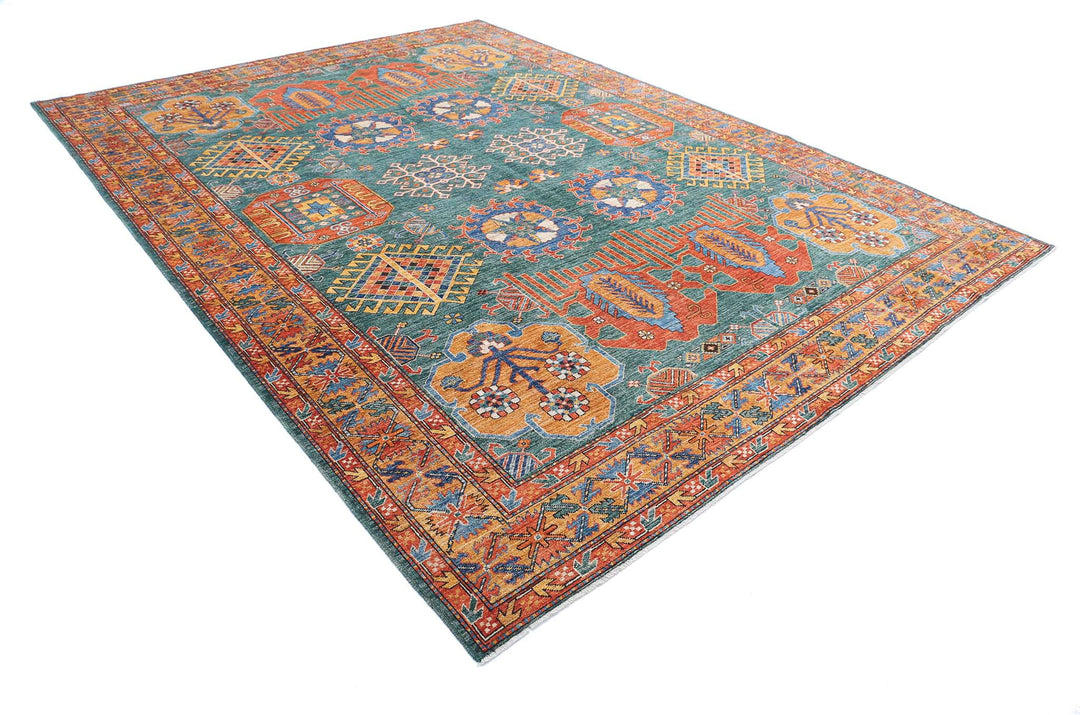 Hand Knotted Nomadic Caucasian Humna Wool Rug 9' 2" x 12' 4" - No. AT74486