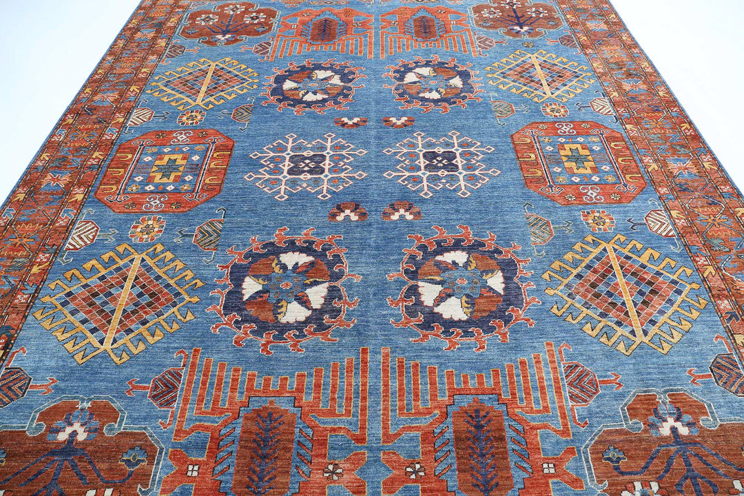 Hand Knotted Nomadic Caucasian Humna Wool Rug 9' 3" x 12' 0" - No. AT95000