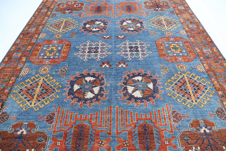Hand Knotted Nomadic Caucasian Humna Wool Rug 9' 3" x 12' 0" - No. AT95000