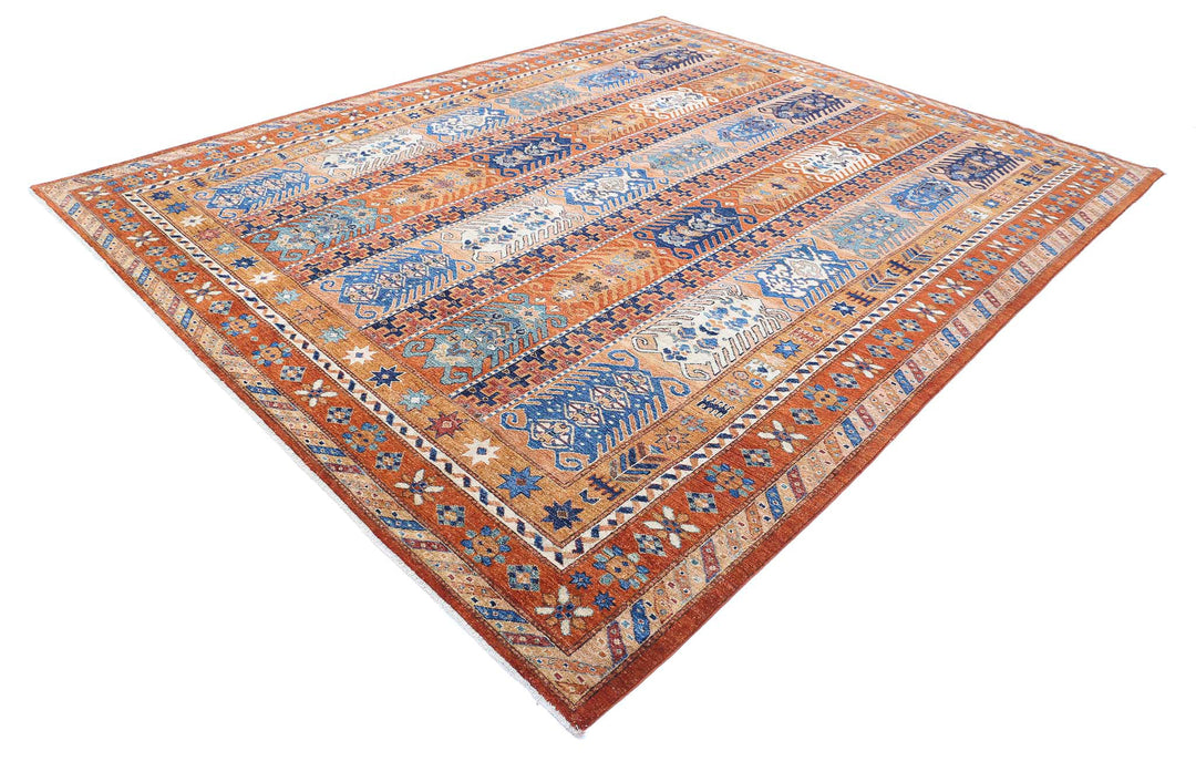 Hand Knotted Nomadic Caucasian Humna Wool Rug 9' 3" x 11' 6" - No. AT60099