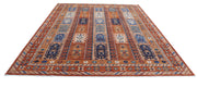 Hand Knotted Nomadic Caucasian Humna Wool Rug 9' 3" x 11' 6" - No. AT60099