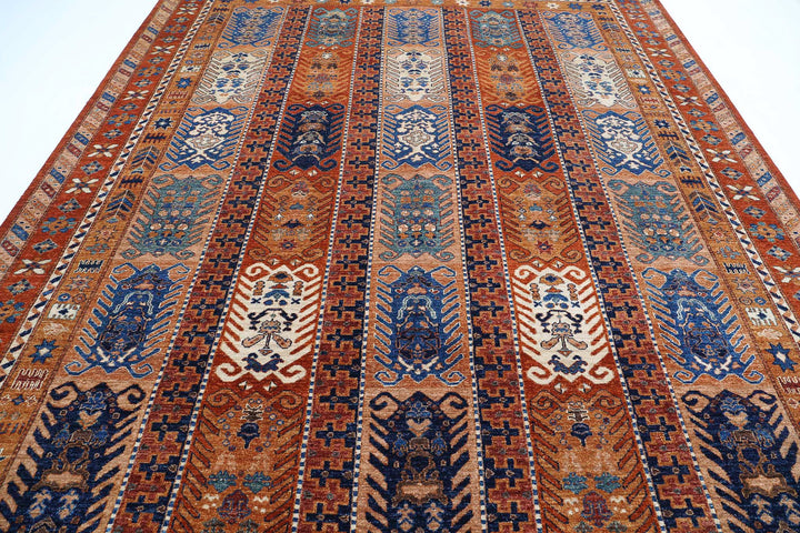 Hand Knotted Nomadic Caucasian Humna Wool Rug 9' 3" x 11' 6" - No. AT60099