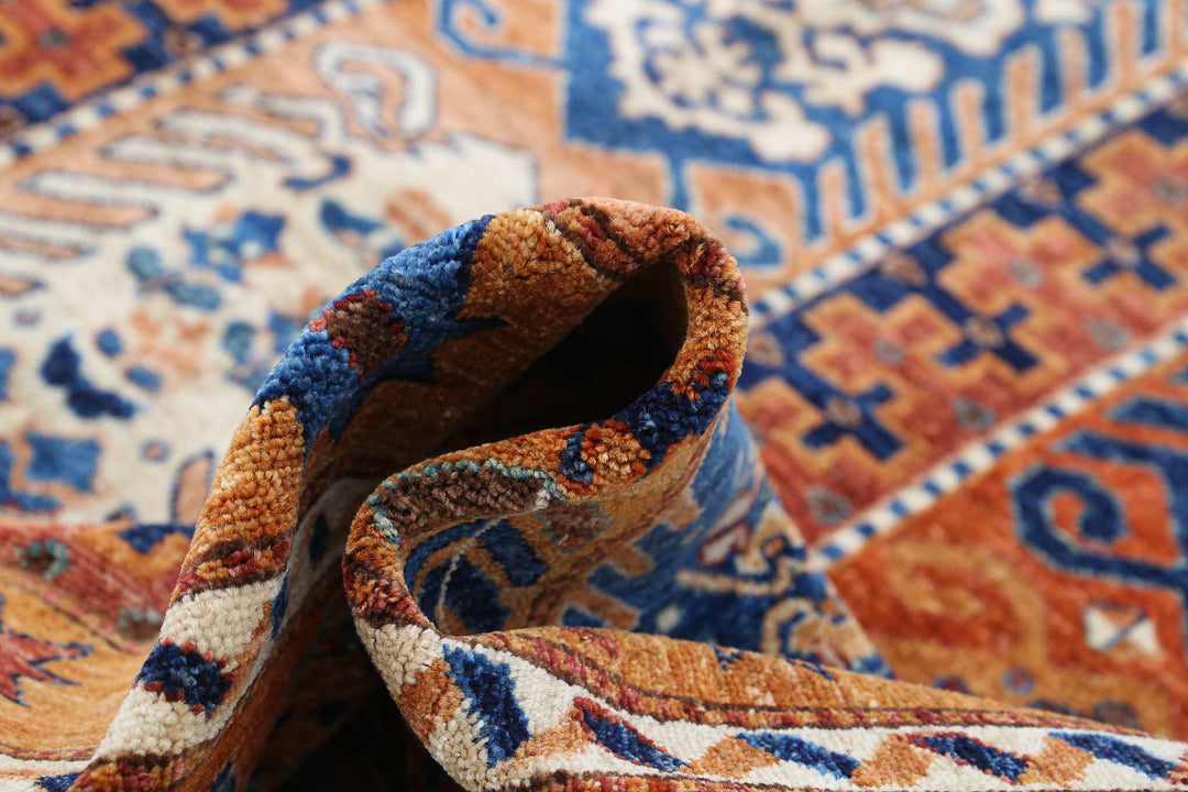 Hand Knotted Nomadic Caucasian Humna Wool Rug 9' 3" x 11' 6" - No. AT60099